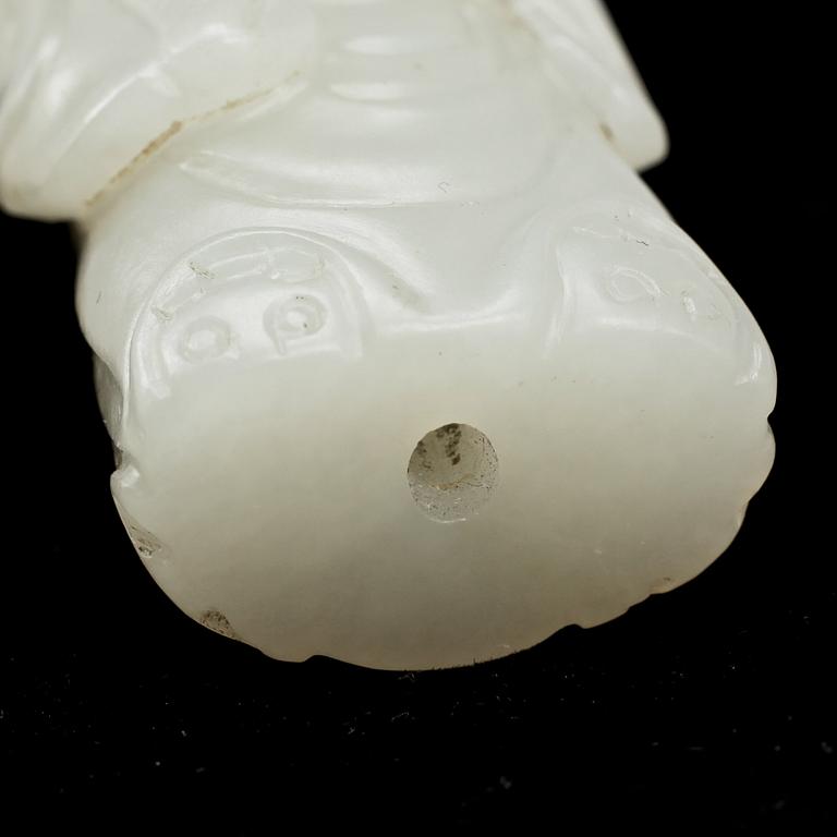 FIGURIN, nefrit, Kina, troligen sekelskifte 1800/1900.