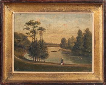 OKÄND KONSTNÄR, ett par, olja på duk uppfordrade på pannå, 1800-tal.