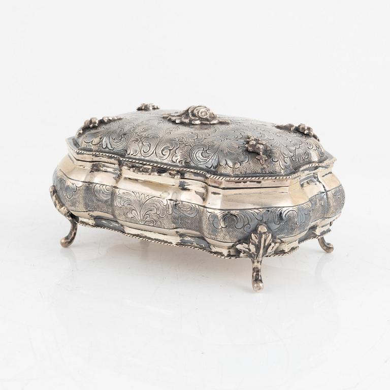 A Rococo Style Silver Box, 20th Century.