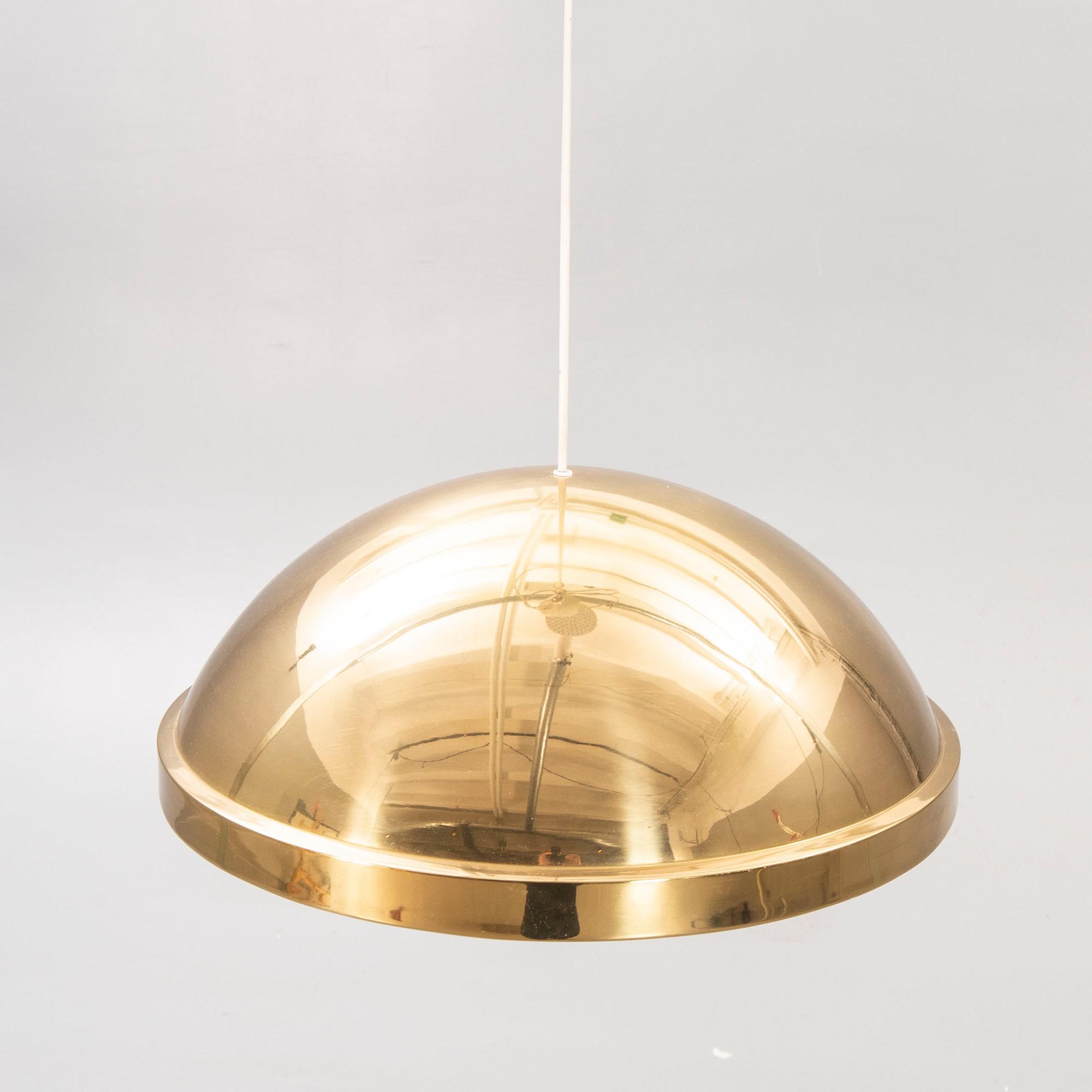 A Bergboms 1960s brass ceiling pendant.