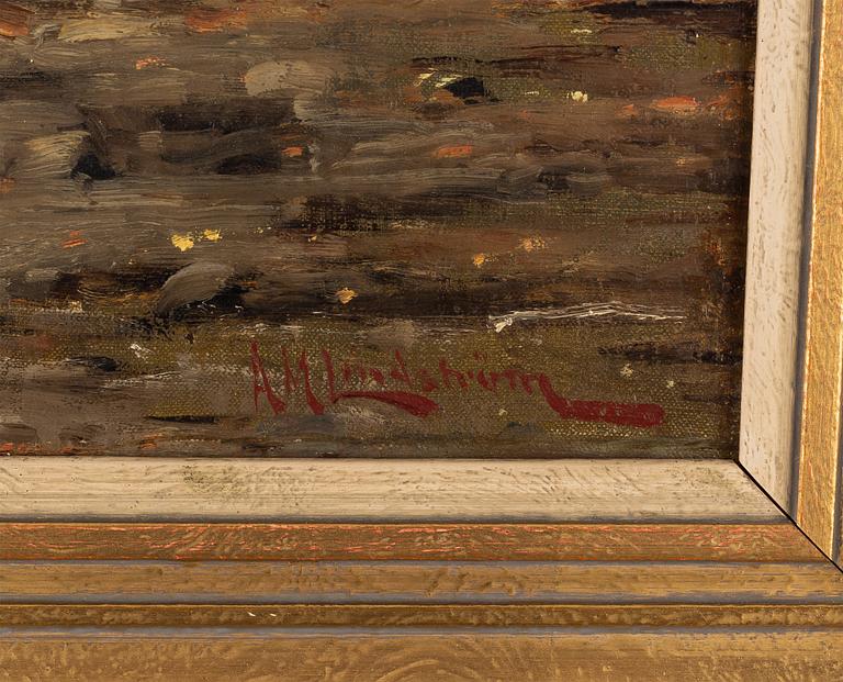 Arvid Mauritz Lindström, oil on canvas, signed.
