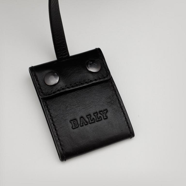 BALLY, a black leather mens messenger bag, "TRIAR-SM".