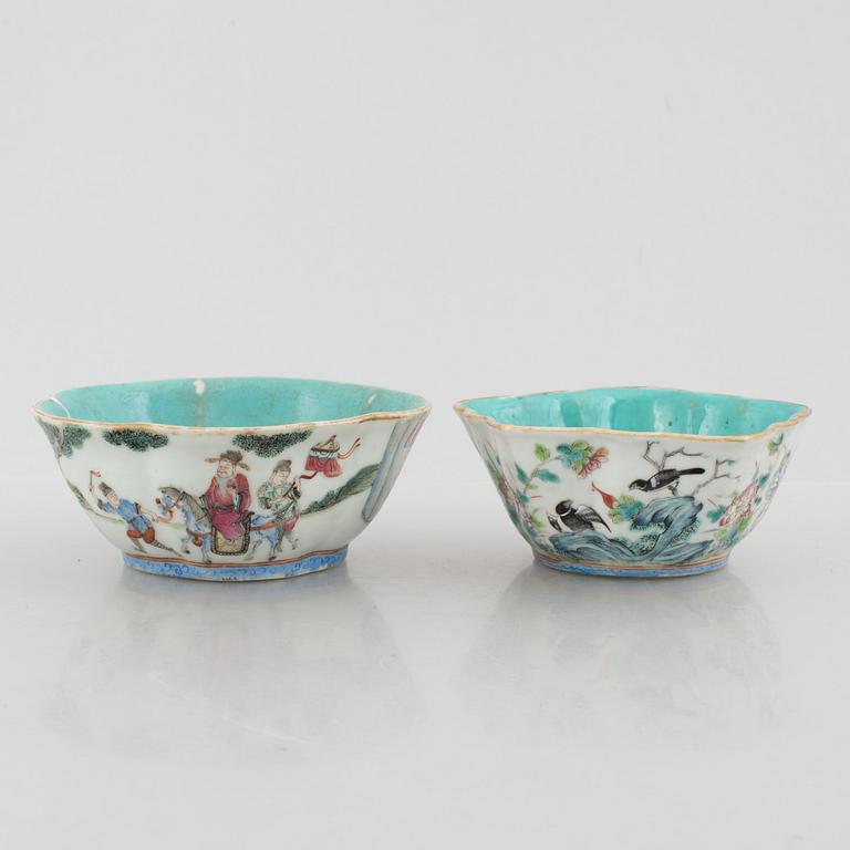 Two Chinese porcelain bowls, late Qing dynasty.