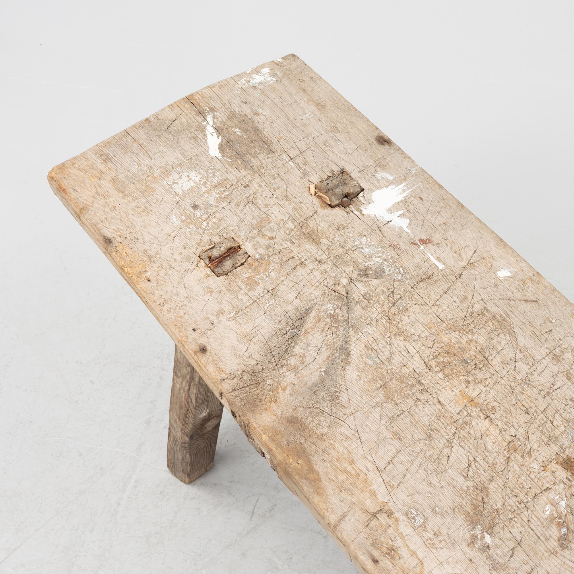 A pine bench, 19th/20th Century.
