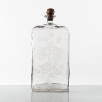 An engraved vodka bottle, later part of the 19th century.