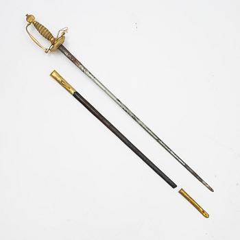 A Swedish infantry officer's sword, with scabbard, end of the 18th Century.