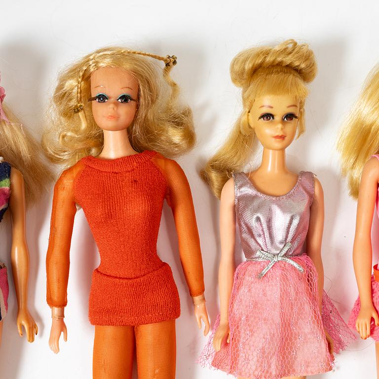 Barbie dolls, 7 pcs, Mattel, 1960s/70s.