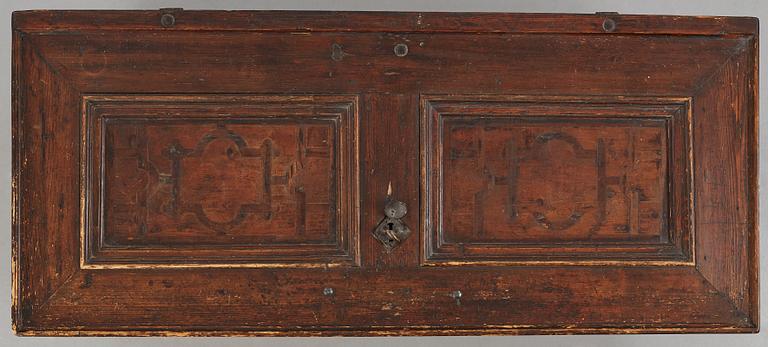 A Swedish baroque marquetry chest, later part of the 17th century,