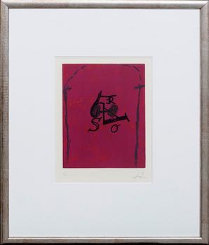 Antoni Tàpies, etching with plastic material signed and numbered 18/50.