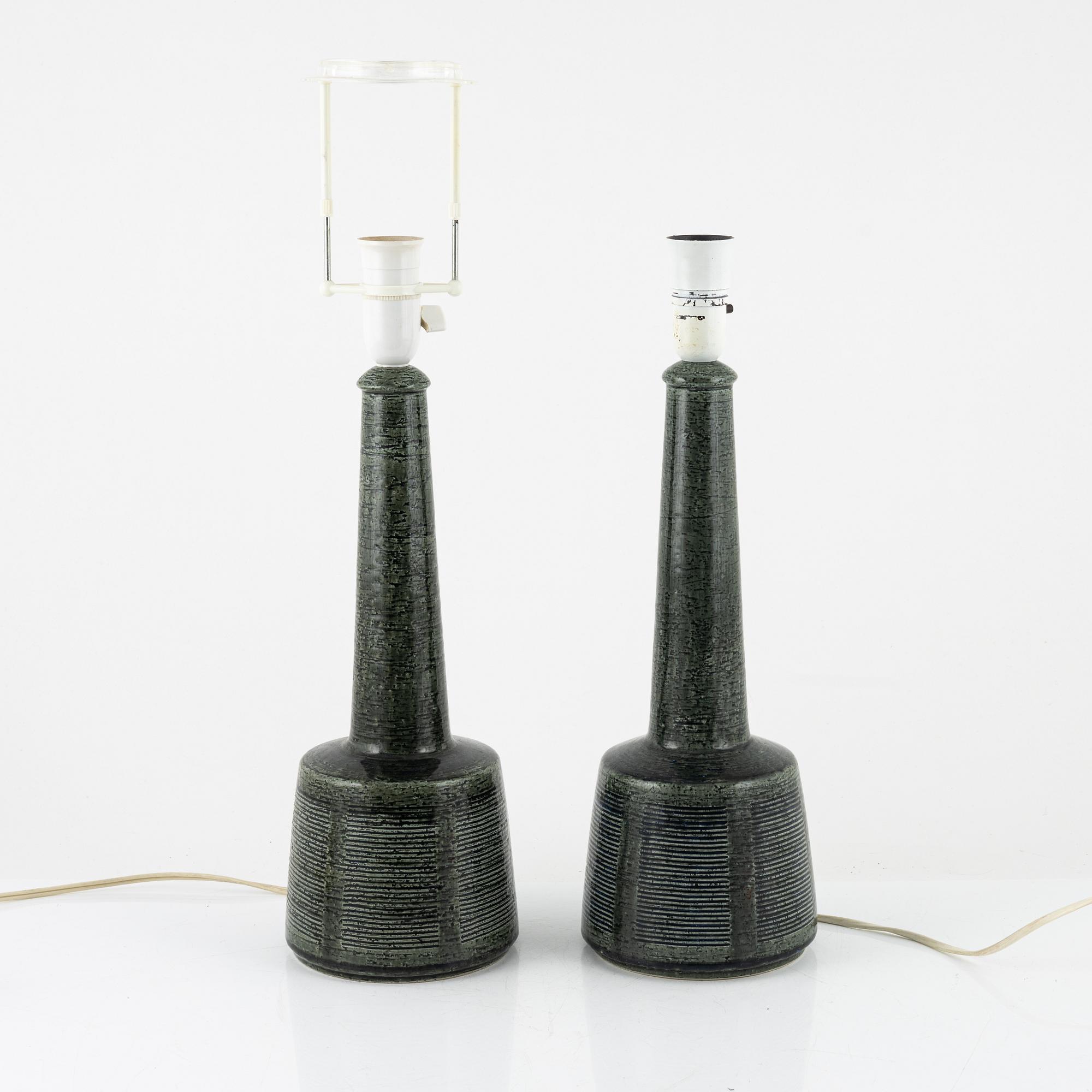 Bordlampor, ett par, Palshus för Le Klint, Danmark.