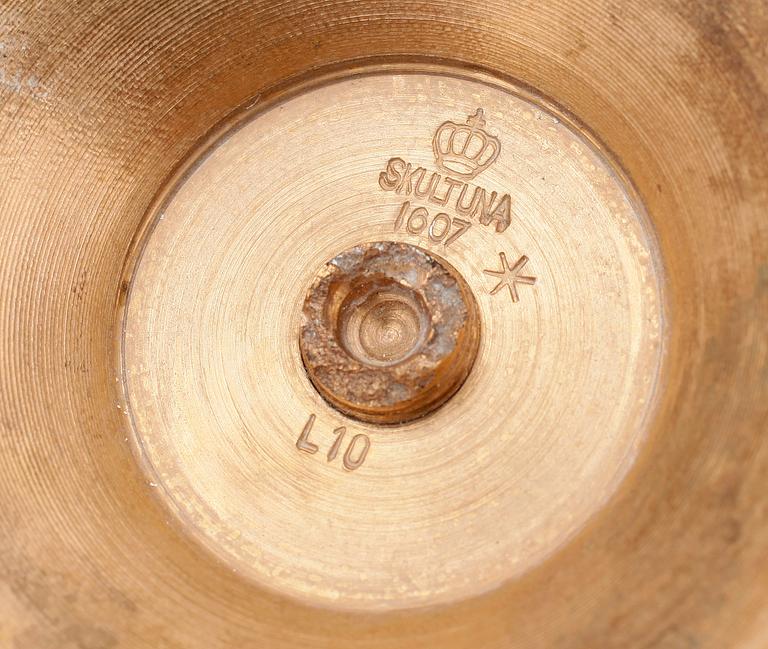 LJUSSTAKAR, 2 par + 1, mässing, Skultuna, 1900-talets andra hälft.