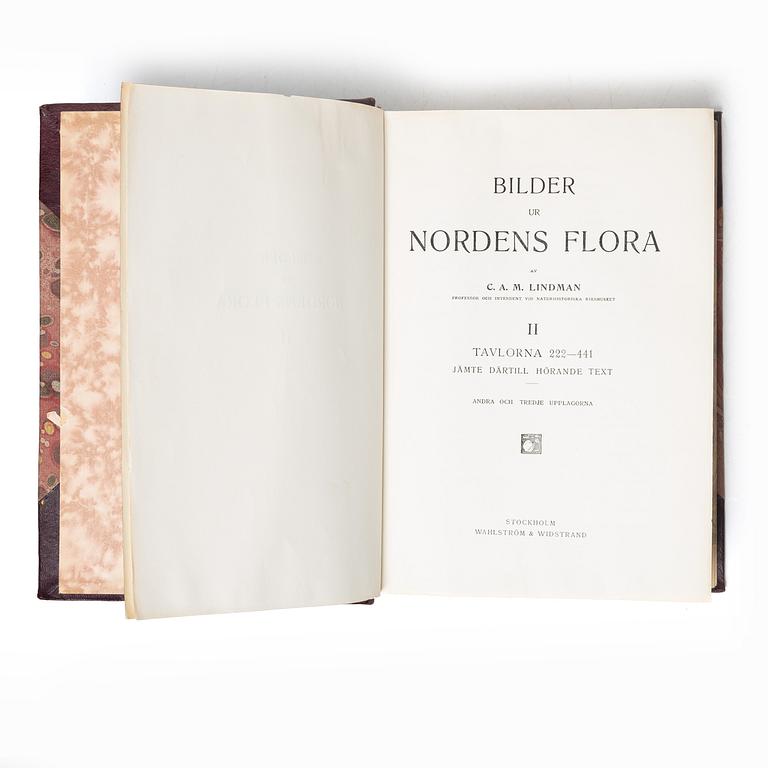 Books, 3 volumes. C.A.M. Lindman, *Bilder ur Nordens Flora*, 1922 and 1926 respectively.