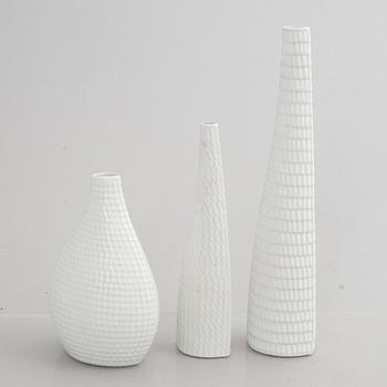 Stig Lindberg, a set of five stoneware "Reptile" vases & bowls, Gustavsberg, 1953-63.