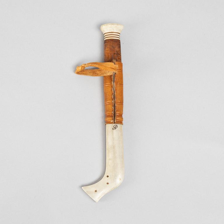 Andreas Poggats, a reindeer horn knife, signed.