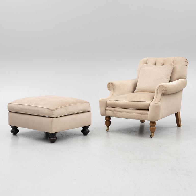 Ralph Lauren Home, armchair with ottoman.