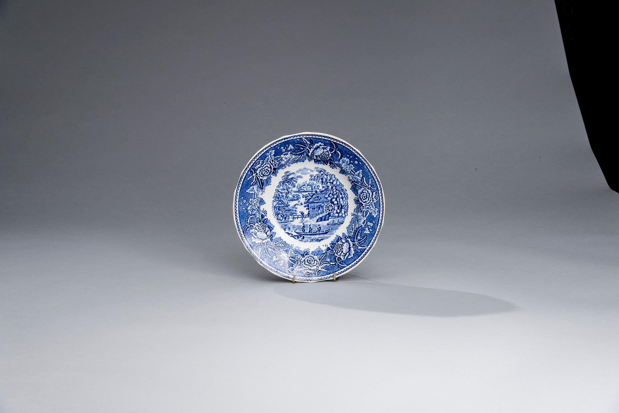 SERVISDELAR, 35 st, PORSLIN, "Blått Landskap", design Reinhard Richter, Arabia 1941-71.