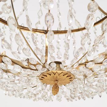 A late Gustavian circa 1800 seven-light chandelier.