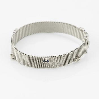 Bracelet, white gold with single-cut diamonds and sapphires.