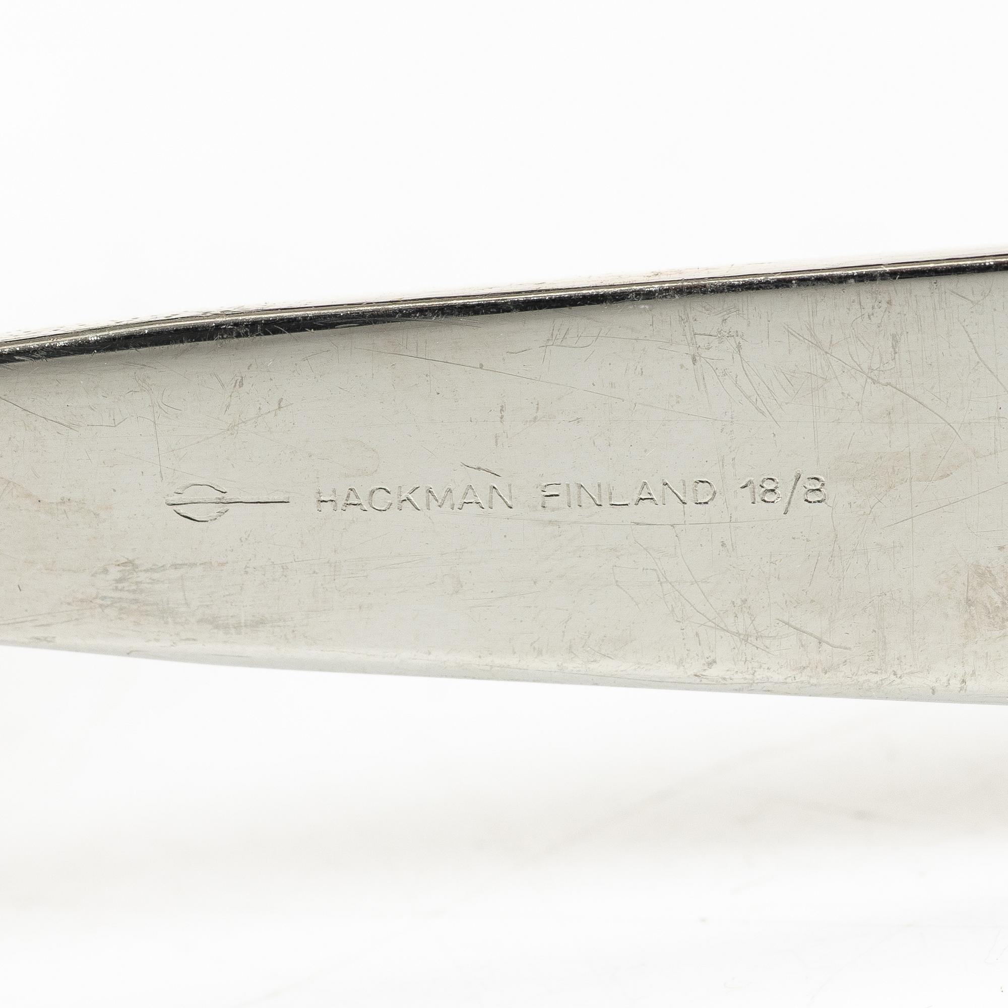 Kaj Franck, bestickservis, 66 delar, rostfritt stål, "Ideal", Hackman, 1950-tal.