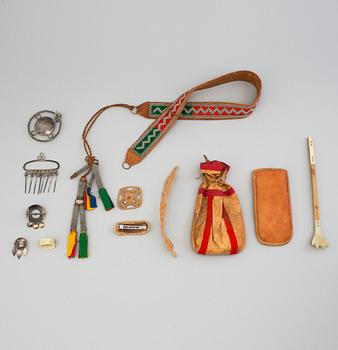 Twelve Sami items, 20th century.