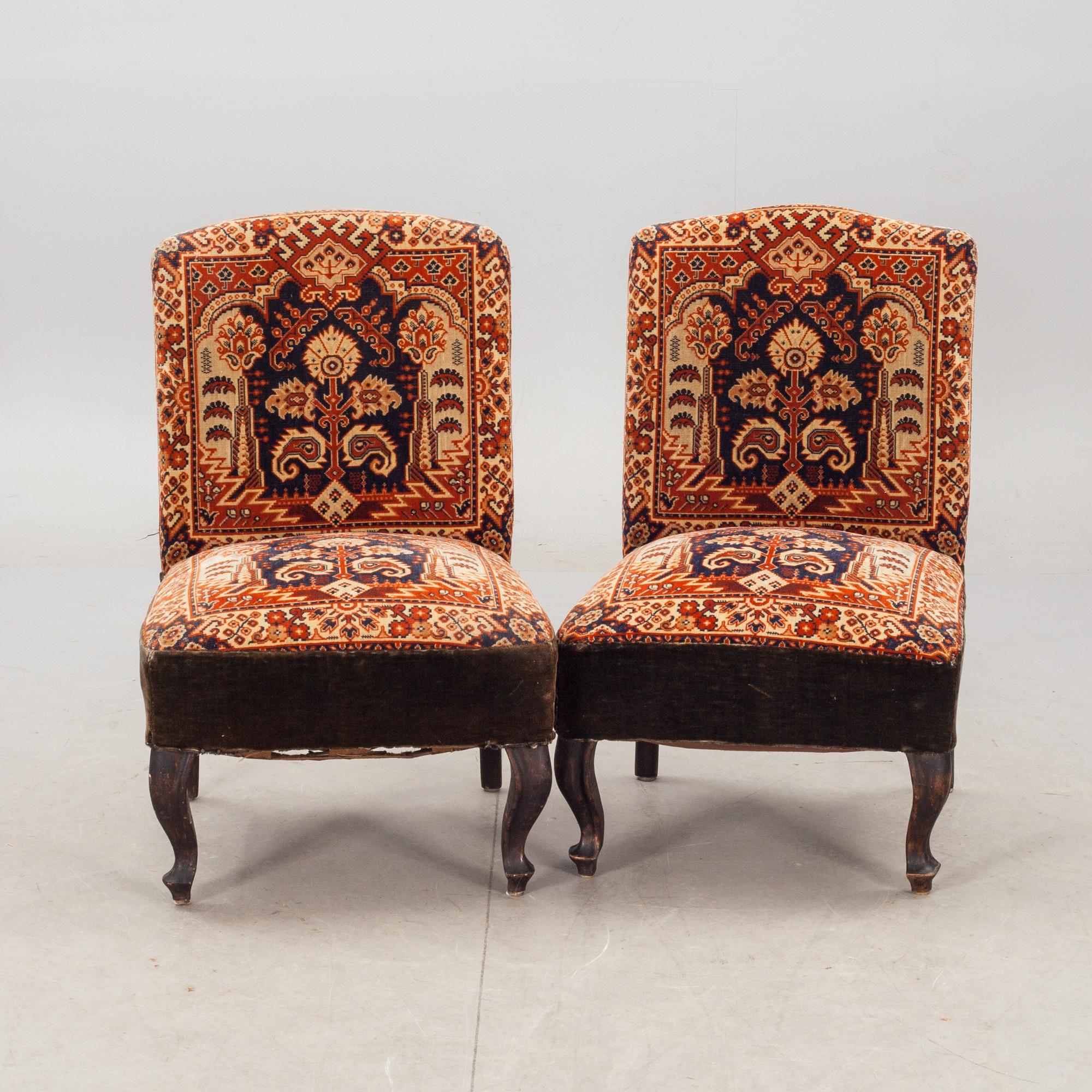 FÅTÖLJER, ett par, oskarianska, 1800-tal.