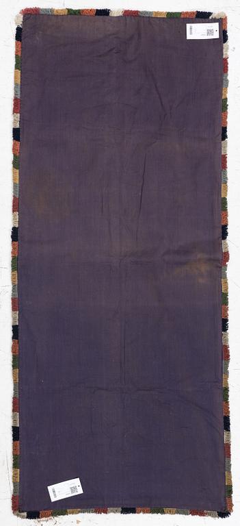 A sleigh cushion, signed BB and dated 1936, c. 160 x 67 cm.