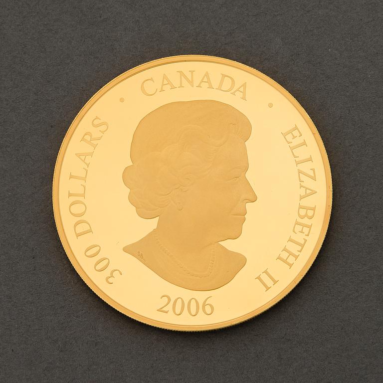 A Canadian 'Crystal Snowflake' 300 Dollar jubilee gold coin.