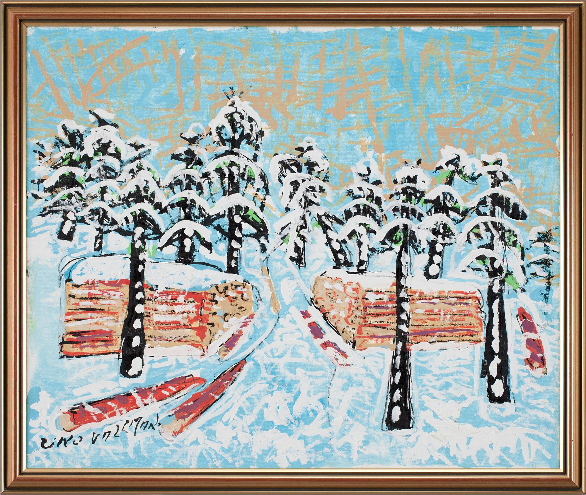 UNO VALLMAN, olja. Sign.