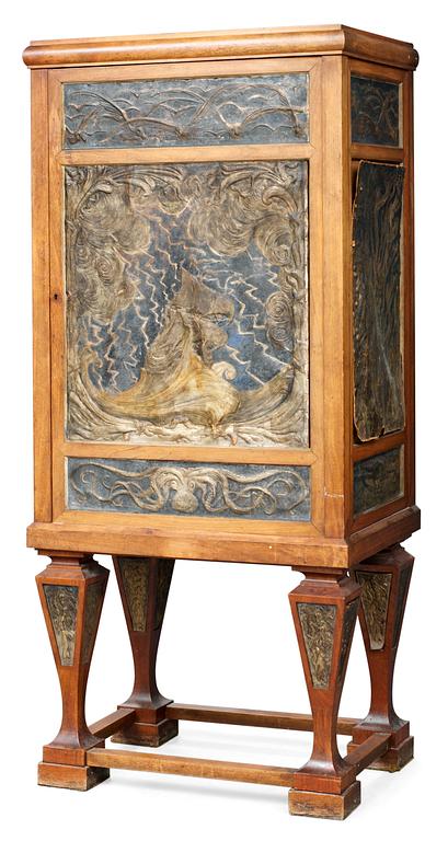 A Swedish Art Noveau cupboard by N. Kreuger and E. Lundström dated 1897.