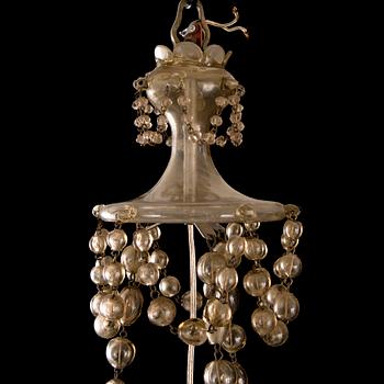 TAKARMATUR, glas och målad metall, 1800-talets slut.