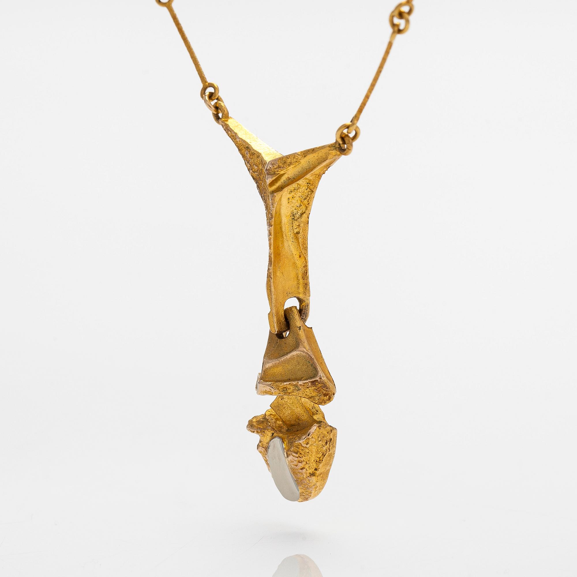 Björn Weckström, halsband "Kaira", 14K guld, platina. Lapponia 1978.