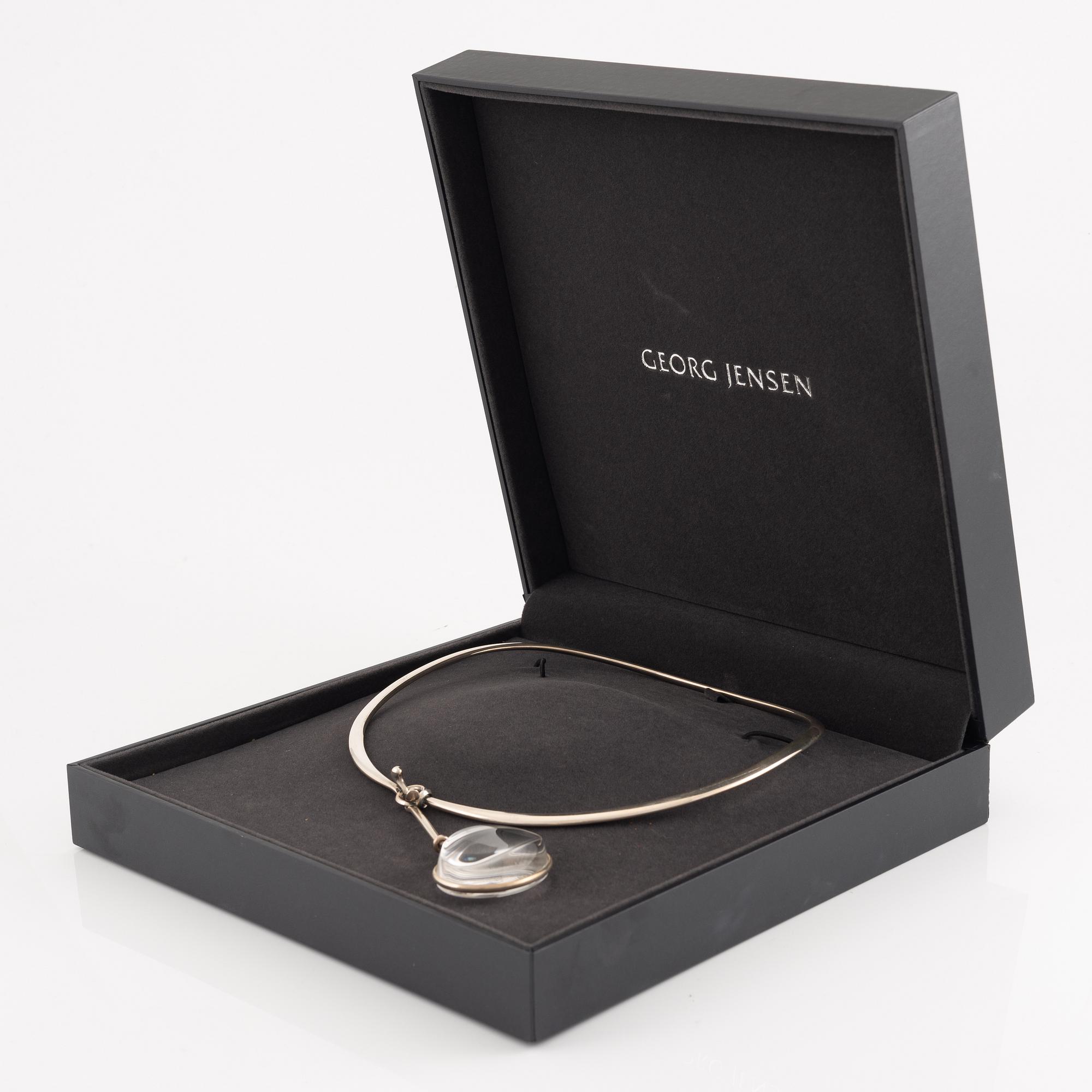 Vivianna Torun Bülow-Hübe, necklace, sterling silver and rock crystal, Georg Jensen, Denmark.