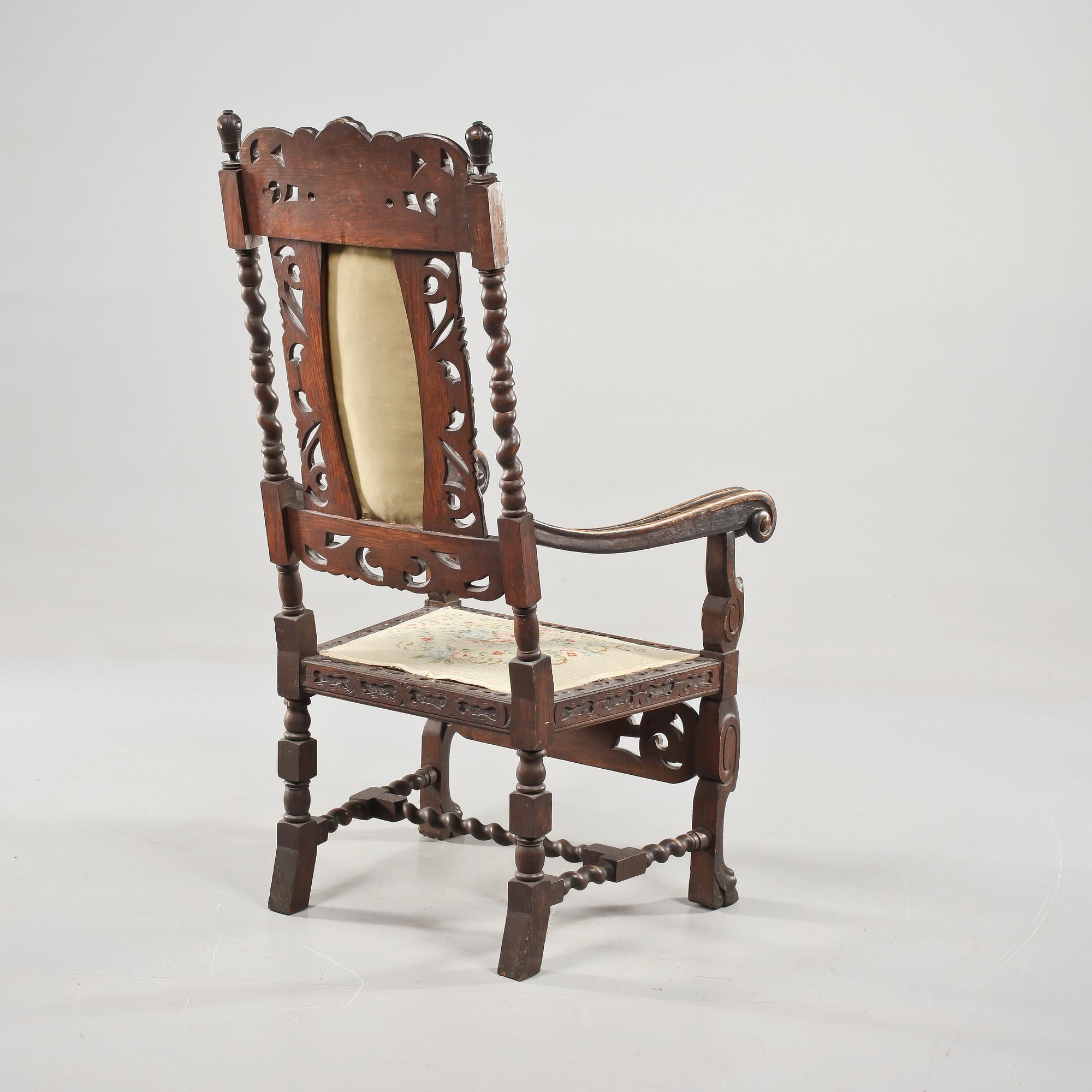 KARMSTOL, barockstil, 1900-talets första del.