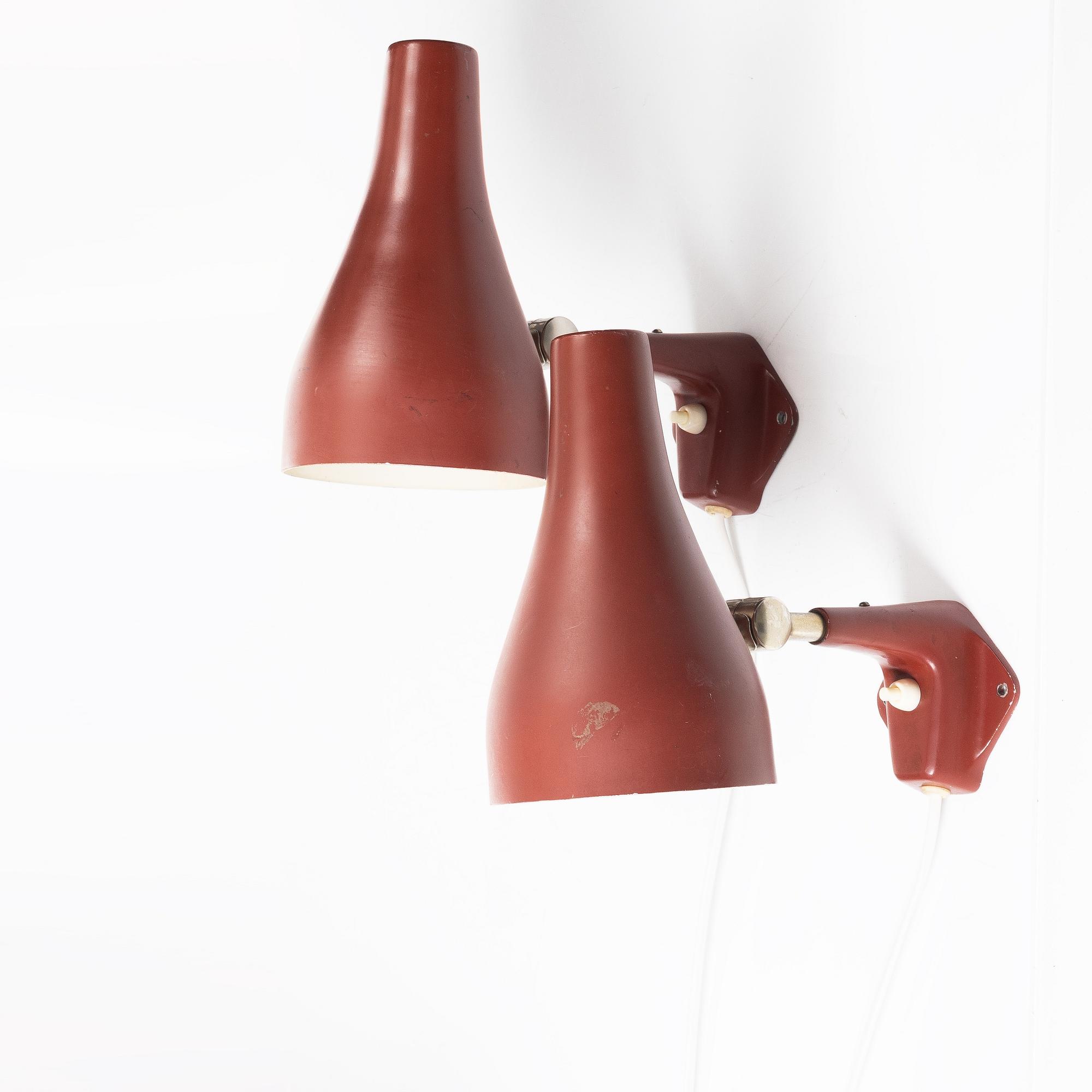 Asea, a pair of wall lamps model "E2928", 1950s.