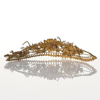 Hårprydnader, silver, emalj och kingfisherfjädrar. Qingdynastin, 1800-tal.