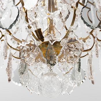 A six-branch Louis XV-style chandelier, 20th century.