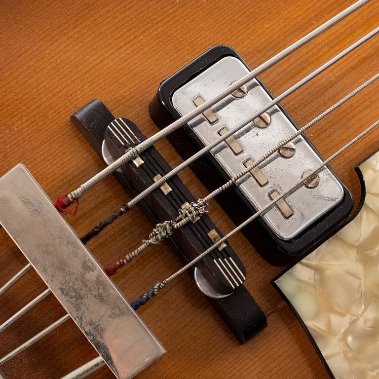 A 1960's electric bass, Höfner 500/2 Club Bass, Sunburst.