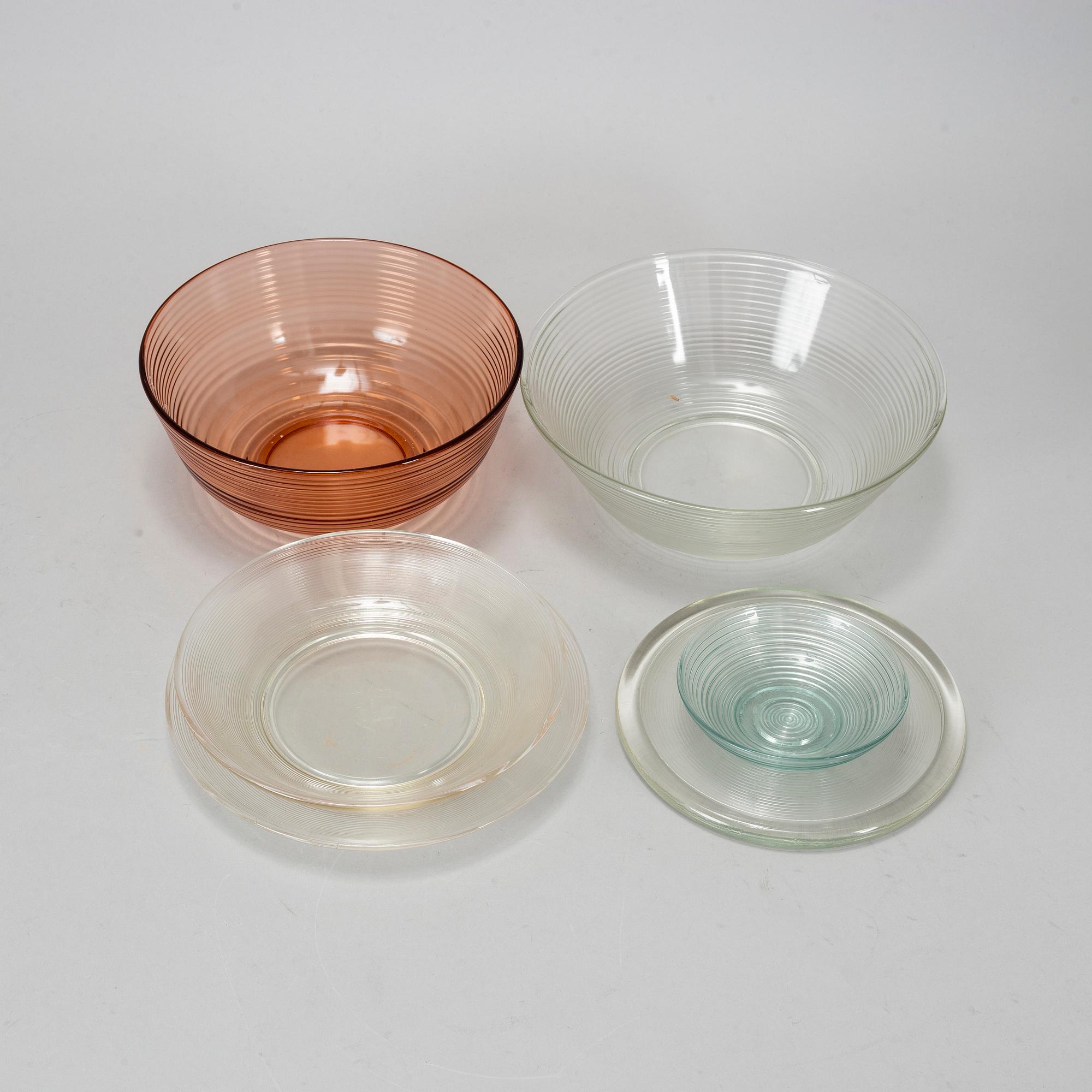 WILHELM WAGENFELD, glas 6 delar, ”HEILBRONN”, Vereinigte Lausitzer Glaswerke, samt Jenaer Glaswerk, Schott & Gen.