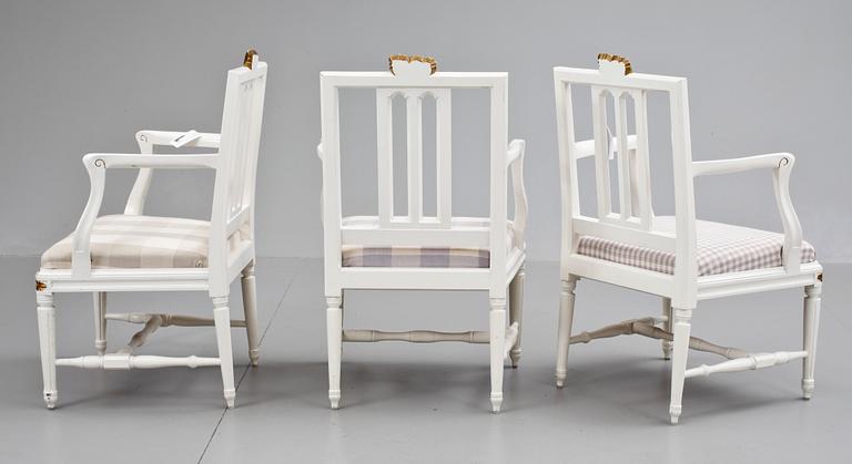 SALONGSGRUPP, 4 delar, gustaviansk stil, 1900-tal.