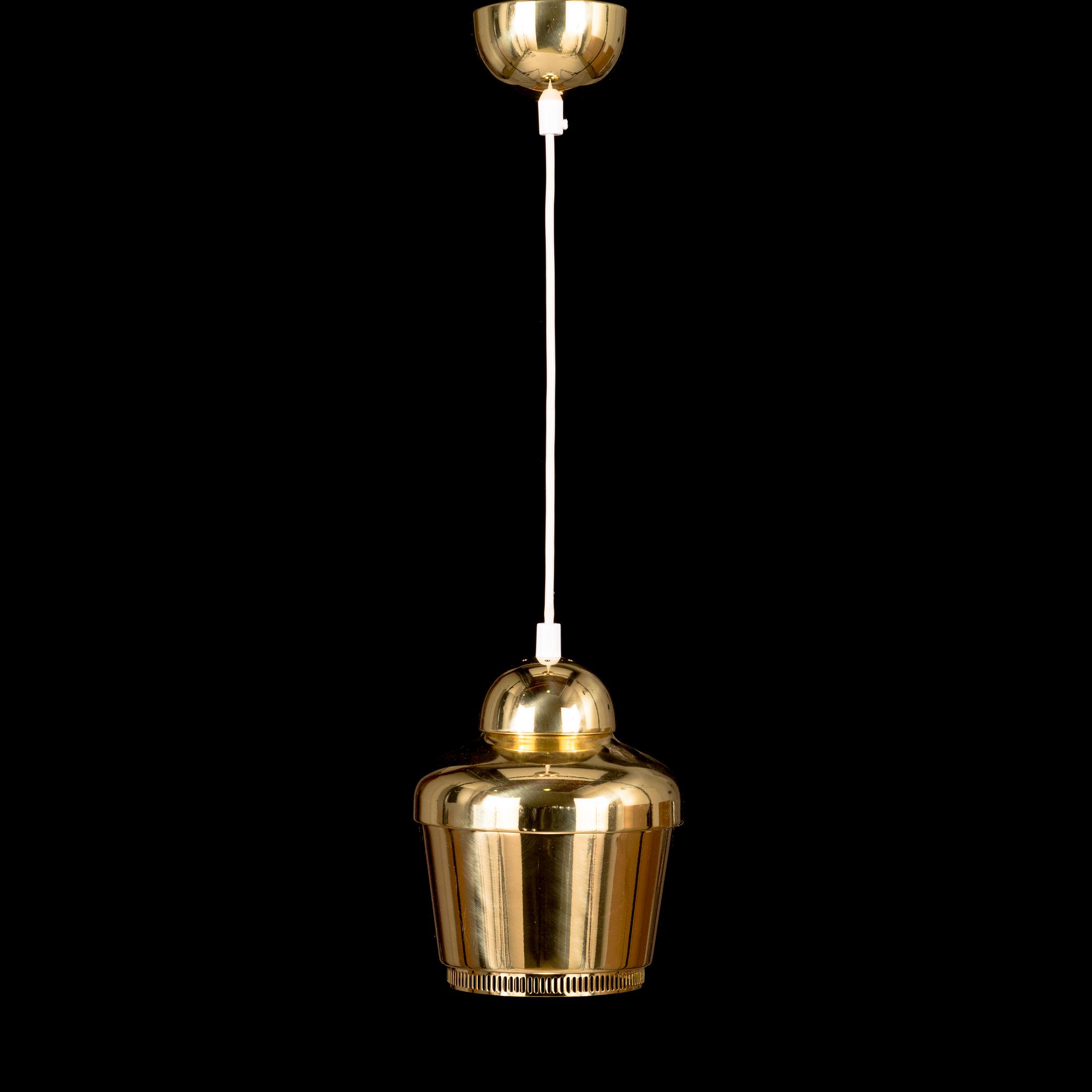 Alvar Aalto, A 'Golden Bell' pendant ceiling light A330, Artek, 2000s.