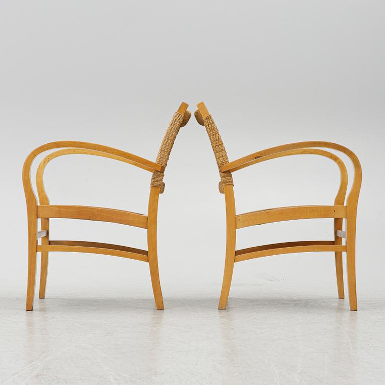 Axel Larsson, a pair of armchairs, presumably Bodafors, Sweden, 1930's.