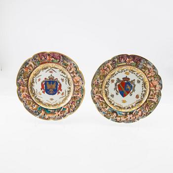 Plates 6 pcs Napoli-like mark around 1900 porcelain.