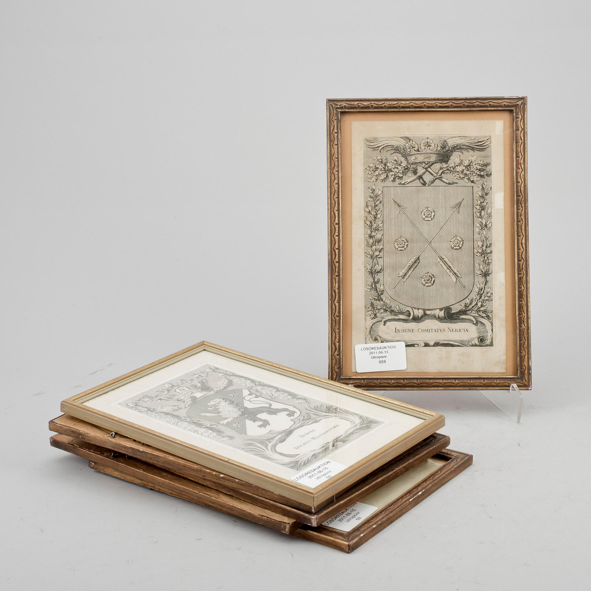 KOPPARSTICK, 6st, ur Suecia Antiqua et Hodierna, 1698-1701.