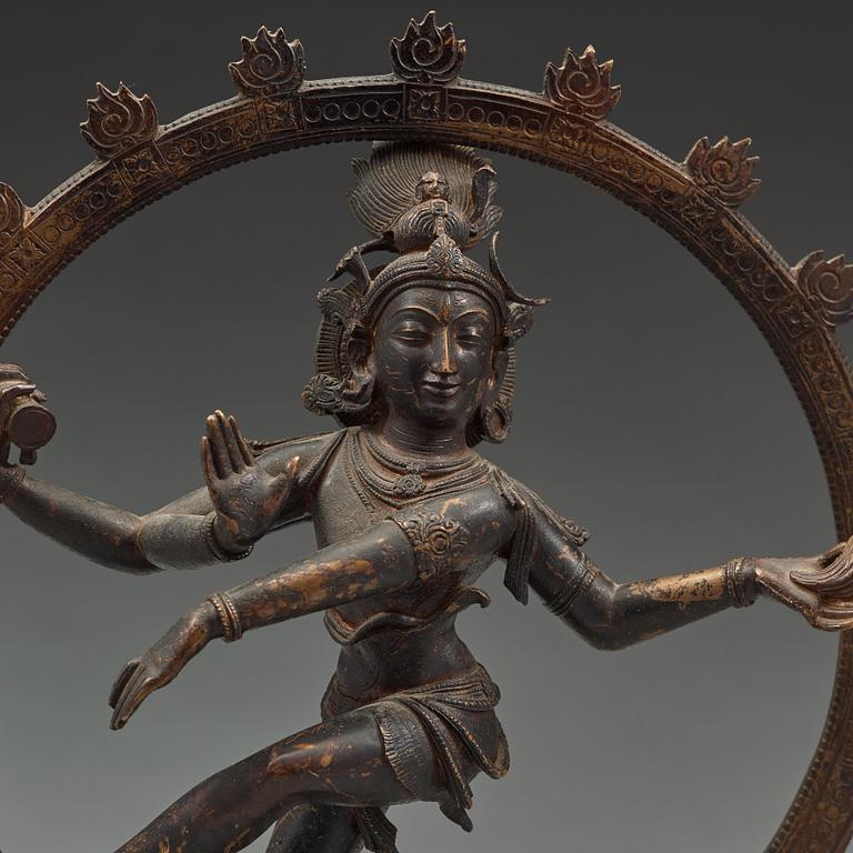 A bronze figure of Shiva Nataraja, India, early 20th Century.