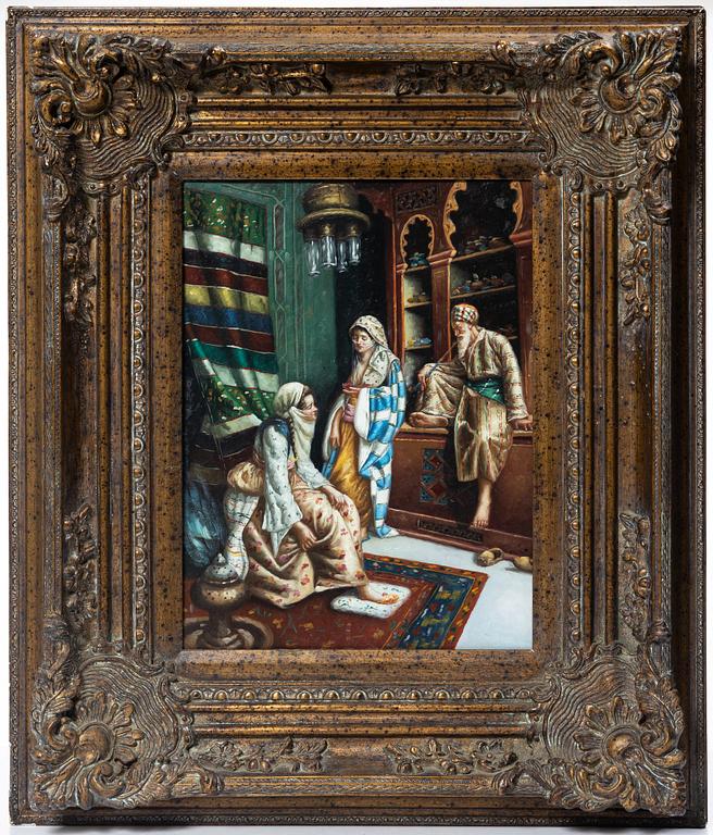 Ettore Simonetti, kopia efter, "At the Shoe Shop".