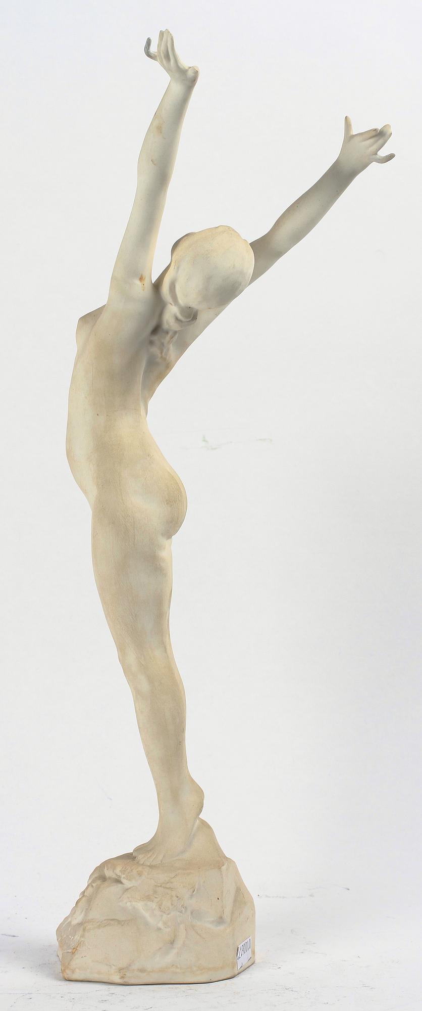 FIGURIN, parian, "Solrosen", Axel Ebbe, dat -93, Gustavsberg, 1920.
