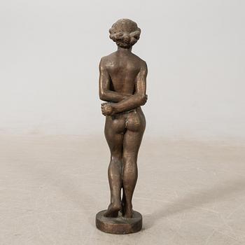 Jonas Fröding, sculpture, Standing model with apple.