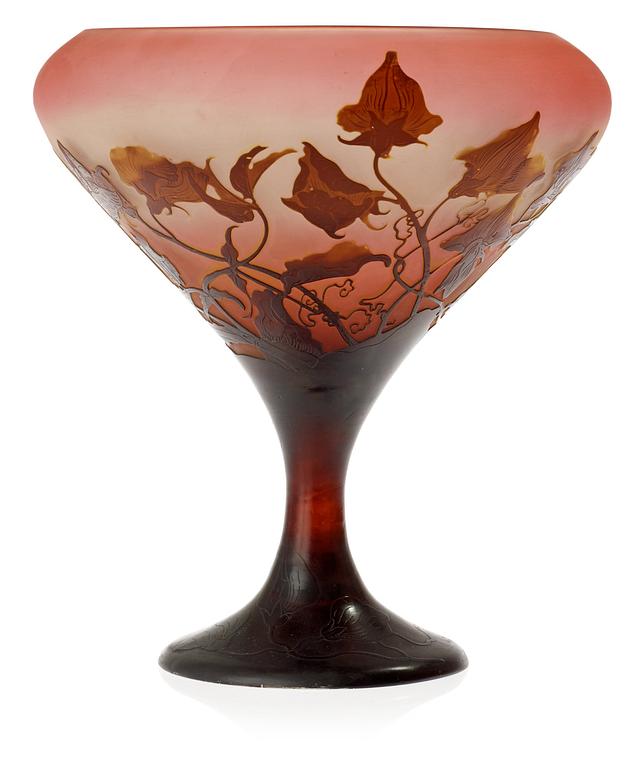 An Emile Gallé Art Nouveau cameo glass vase, Nancy, France.