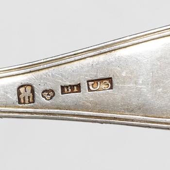 Bengt Tellander, matskedar, 9 st, silver, svensk modell, Jönköping, 1826.
