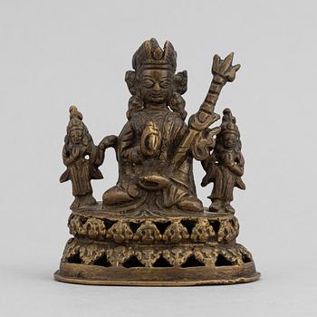 A copper alloy figure of Padmasambhāva, 19th century, presumably Tibet/Sino Tibetan.